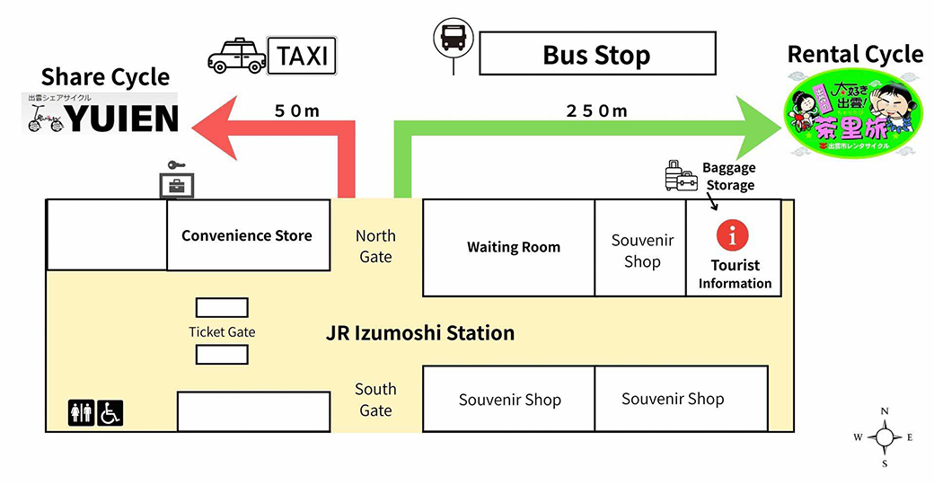 出雲市駅簡易MAP
